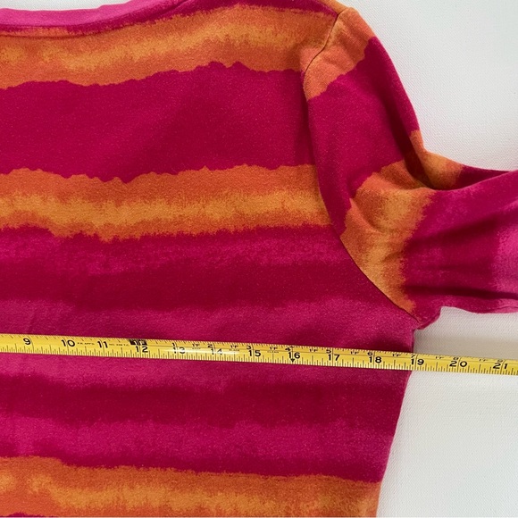 St. John’s Bay Striped 3/4 Sleeve Pink and Orange Women’s Shirt - L - Picture 3 of 5